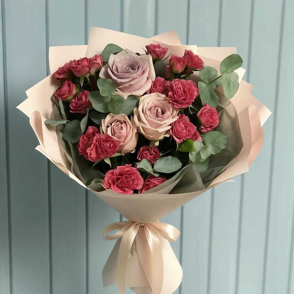 Букет цветов из: Гвоздики и Розы в Мирном Ставропольский край