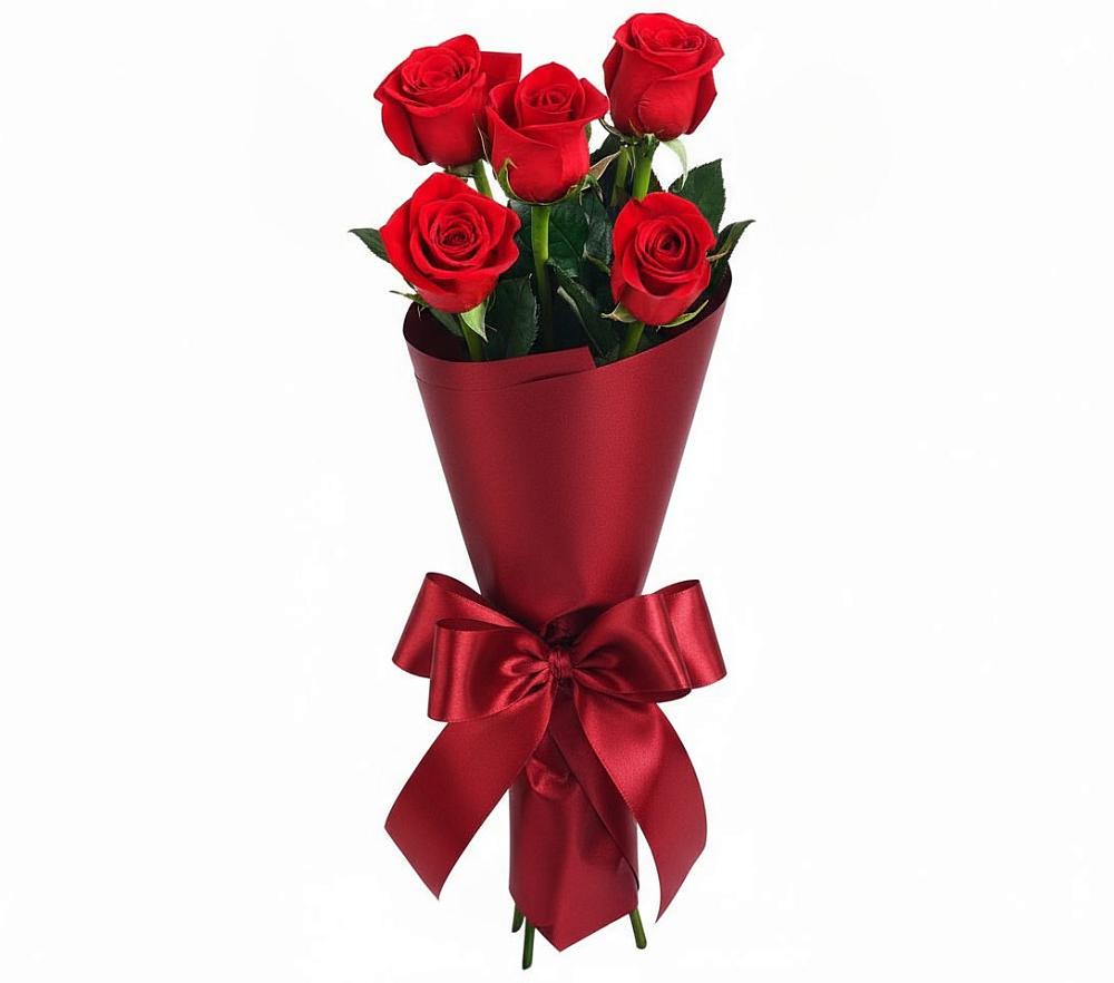 Букет 5 Красных роз Эдлесс Лав в Мирном Ставропольский край