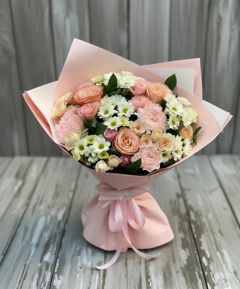 Букет цветов из: Гвоздики, Розы и Хризантемы в Мирном Ставропольский край