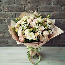 Букет цветов из:  Альстромерии, Розы и Хризантемы в Мирном Ставропольский край