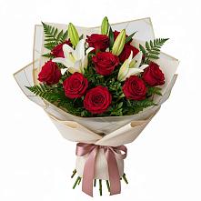 Букет цветов из:  Лилии и Розы в Мирном Ставропольский край