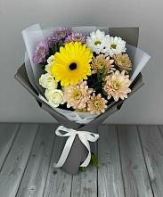 Букет цветов из:  Розы, Герберы и Хризантемы в Мирном Ставропольский край