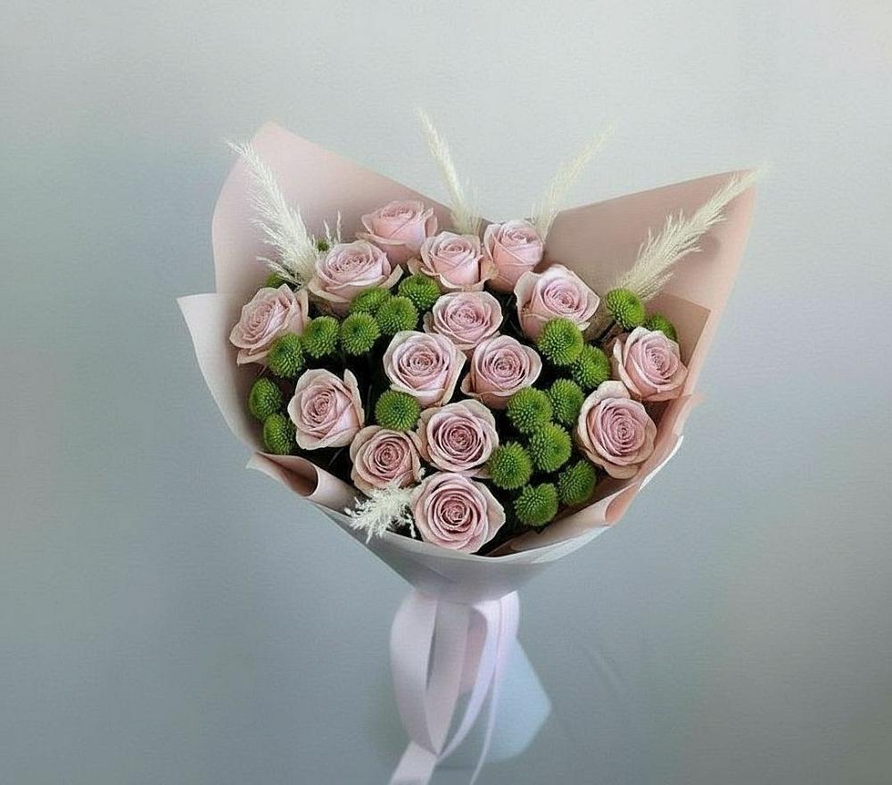 Букет цветов из: Розы и Хризантемы в Мирном Ставропольский край