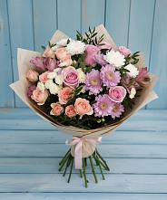 Букет цветов из:  Хризантемы, Розы и Альстромерии #REPLACE_PRED# Мирном Ставропольский край