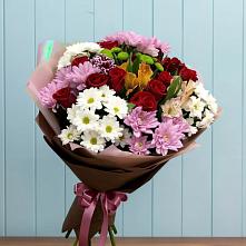 Букет цветов из:  Розы, Хризантемы и Альстромерии в Мирном Ставропольский край