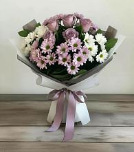 Букет цветов из:  Хризантемы и Розы в Мирном Ставропольский край
