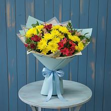 Букет цветов из:  Альстромерии и Хризантемы в Мирном Ставропольский край