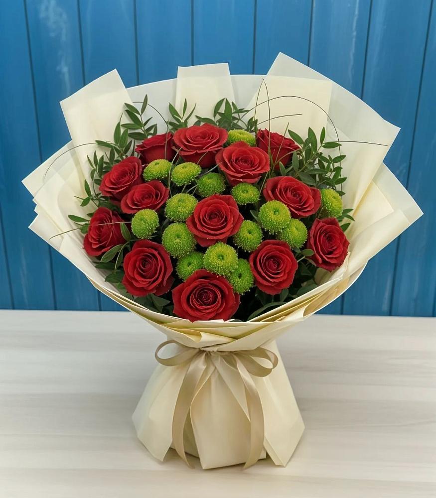 Букет цветов из: Розы и Хризантемы в Мирном Ставропольский край