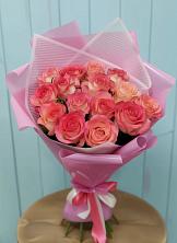 Букет 15 Розовых роз Равель в Мирном Ставропольский край